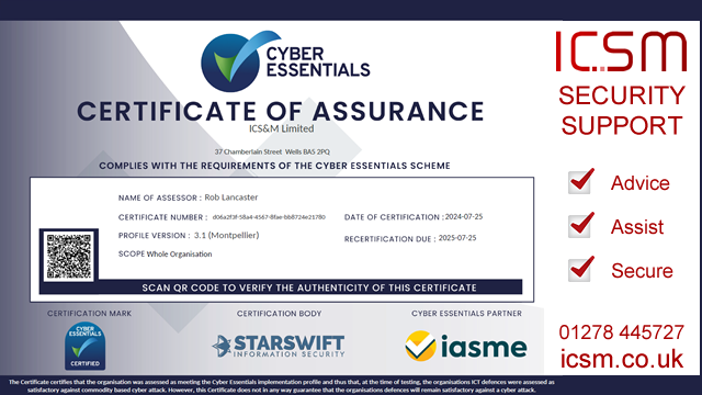 Take Cyber Security seriously by gaining a Cyber Essentials Certificate